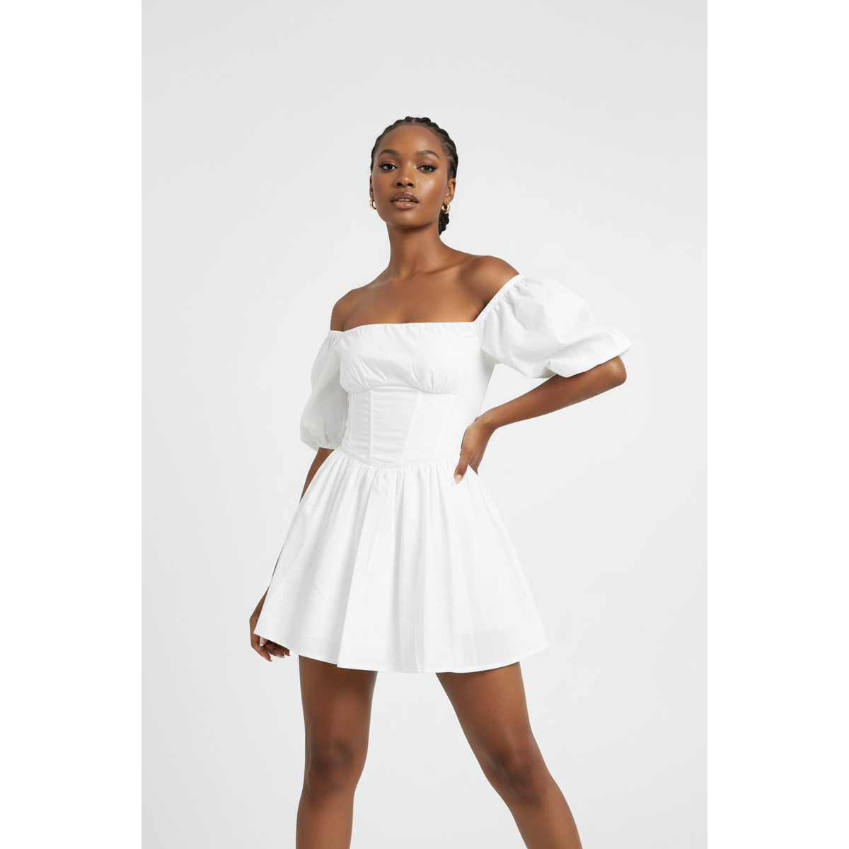 Women's Off Shoulder Puff Sleeve Mini Dress | Occasion & Party Wear