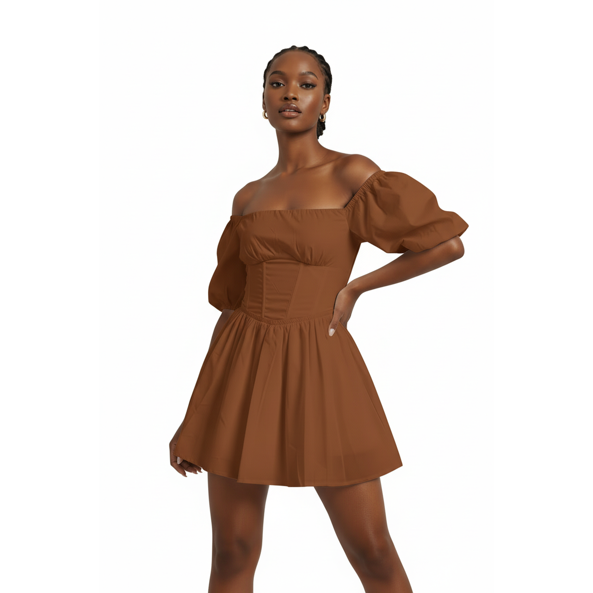 Women's Off Shoulder Puff Sleeve Mini Dress | Occasion & Party Wear