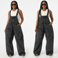 Big Pockets Loose Dungaree Denim Jumpsuit