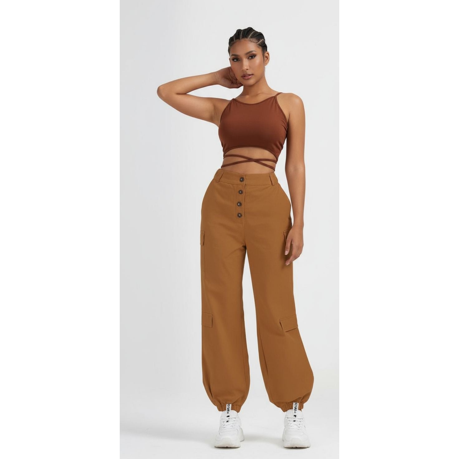 Cotton Linen Wide Leg Palazzo Pants.