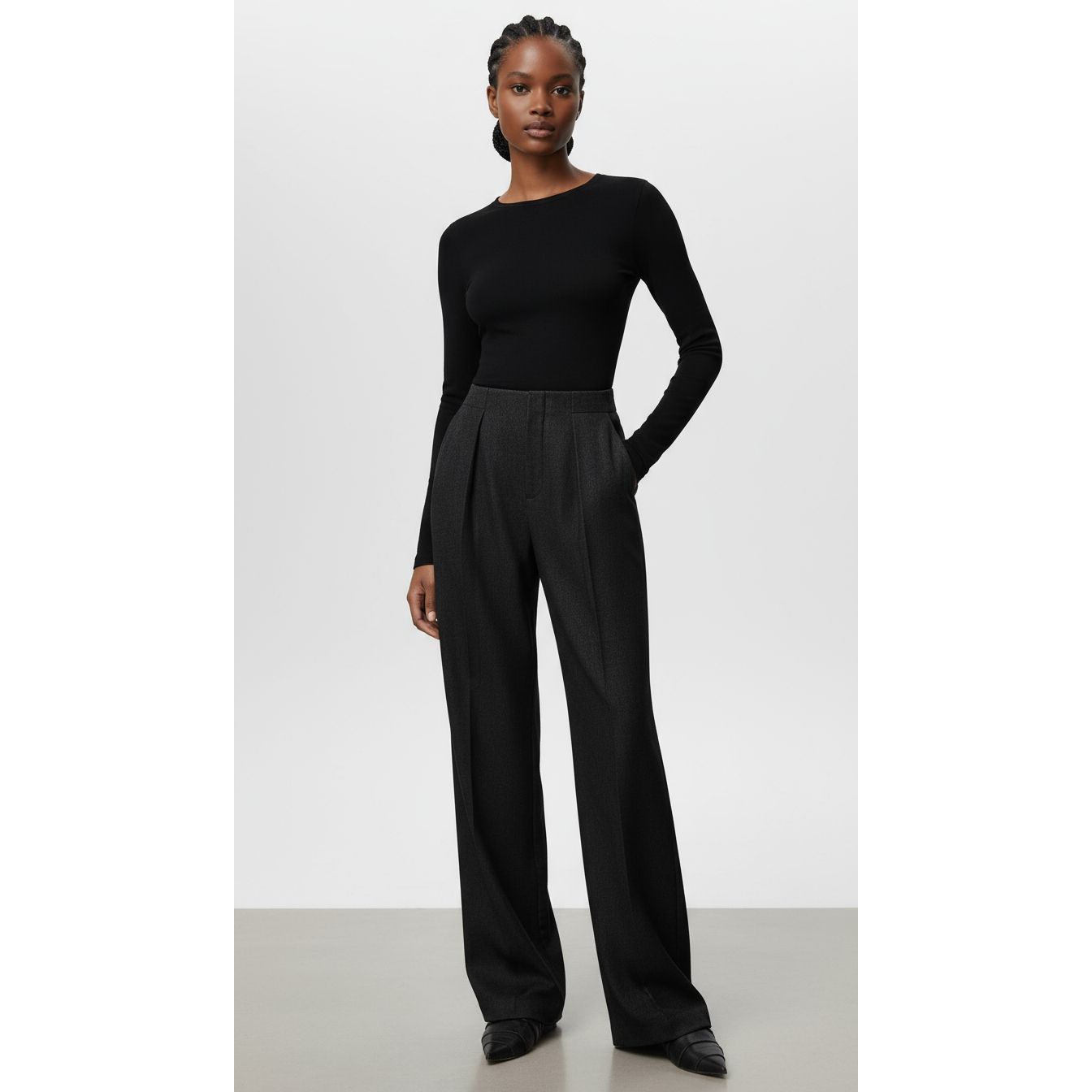 Wide-Leg Satin Trousers.