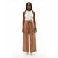 High Waist Plicated Detail Bow Front Wide Leg Pants