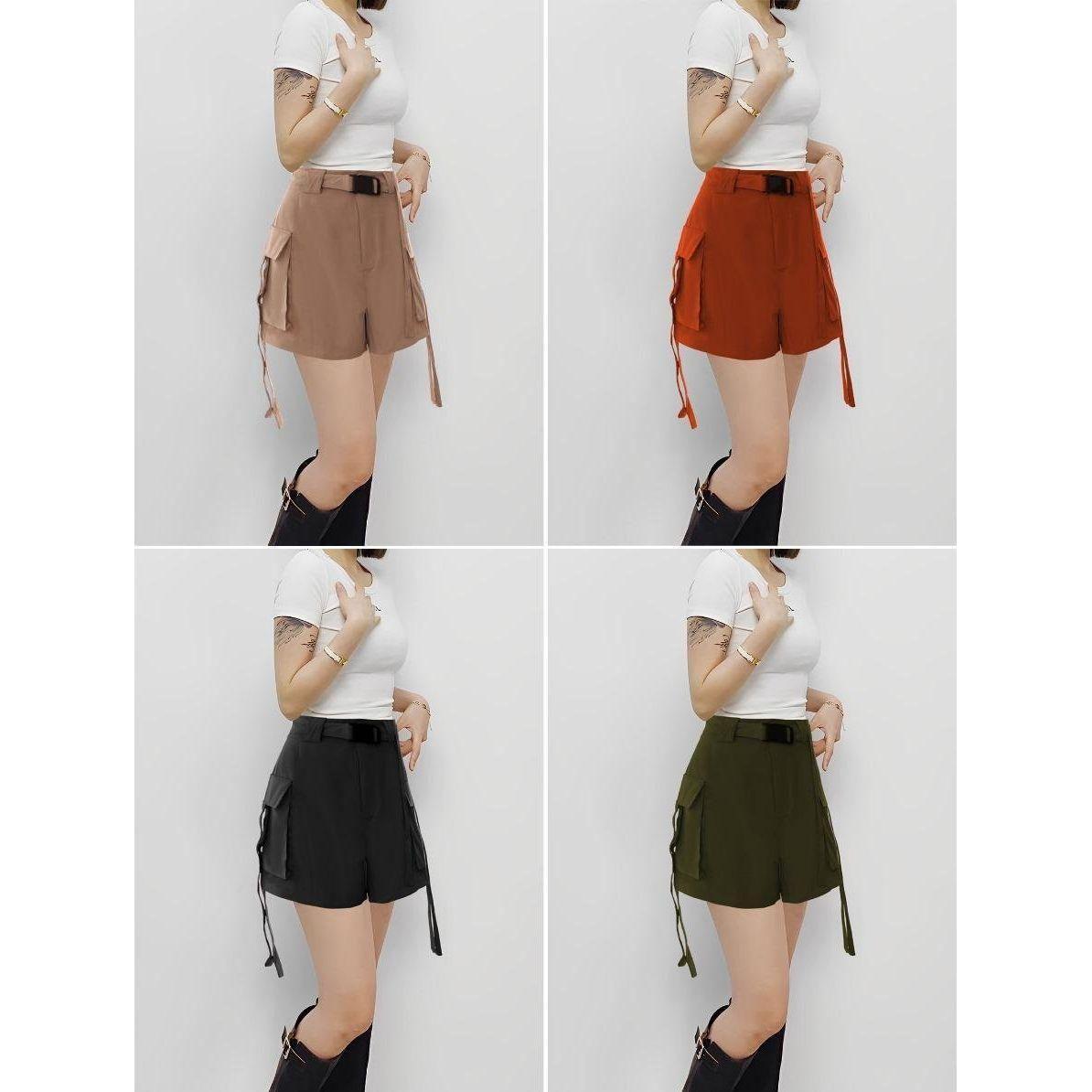 High Waist Work Wear Wide Leg Short Pants