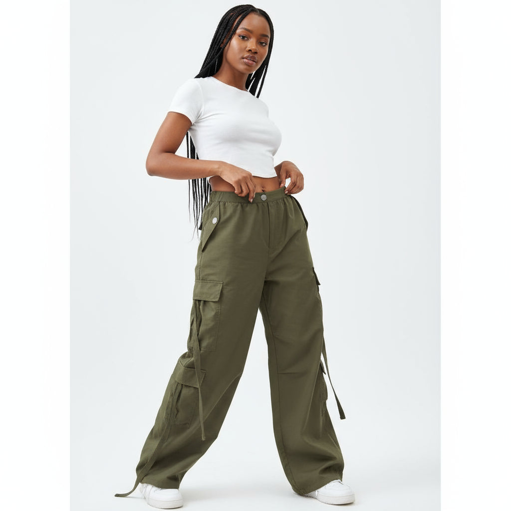 Women's Cargo Drawstring Harem Pants