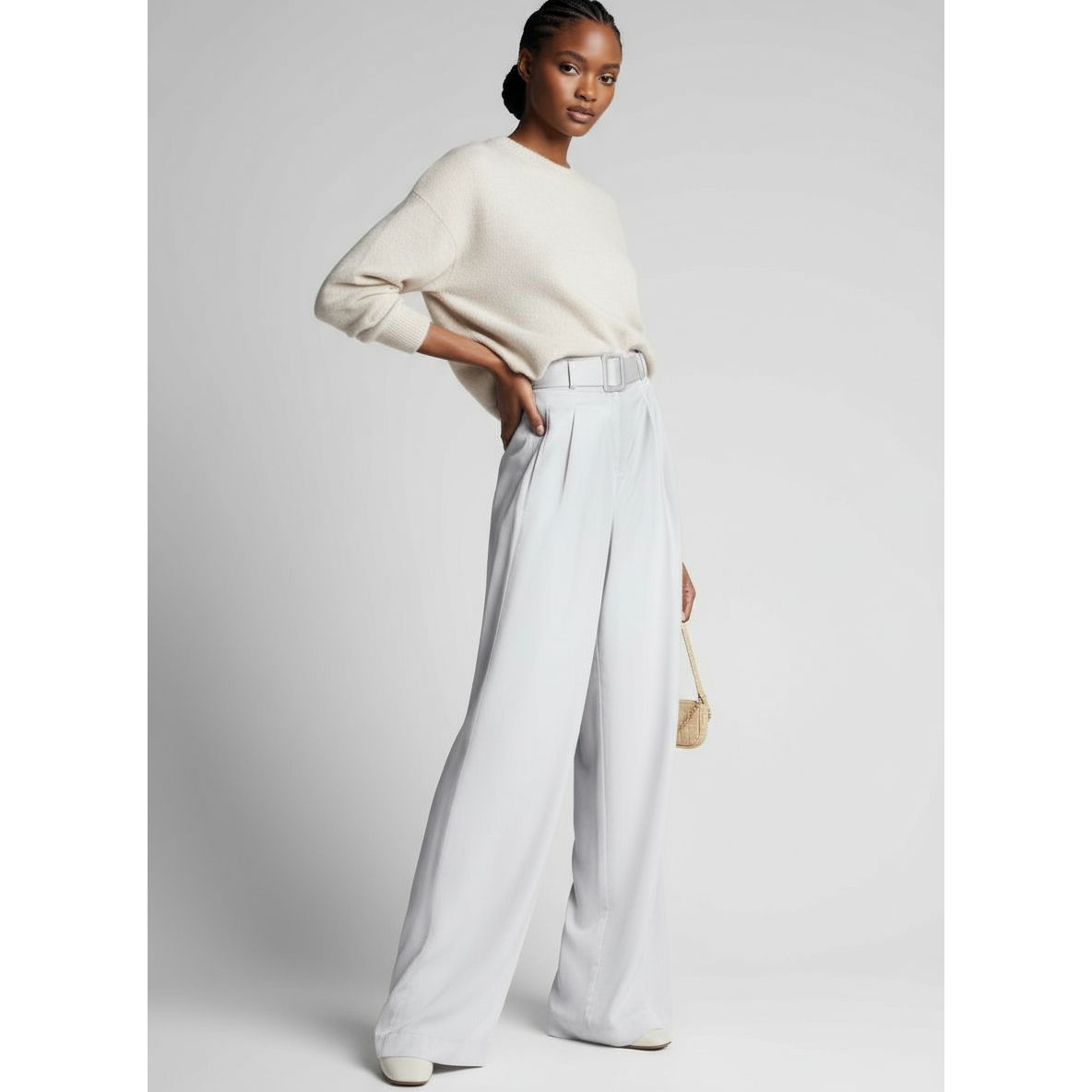 Summer High Waisted Pants with Pockets