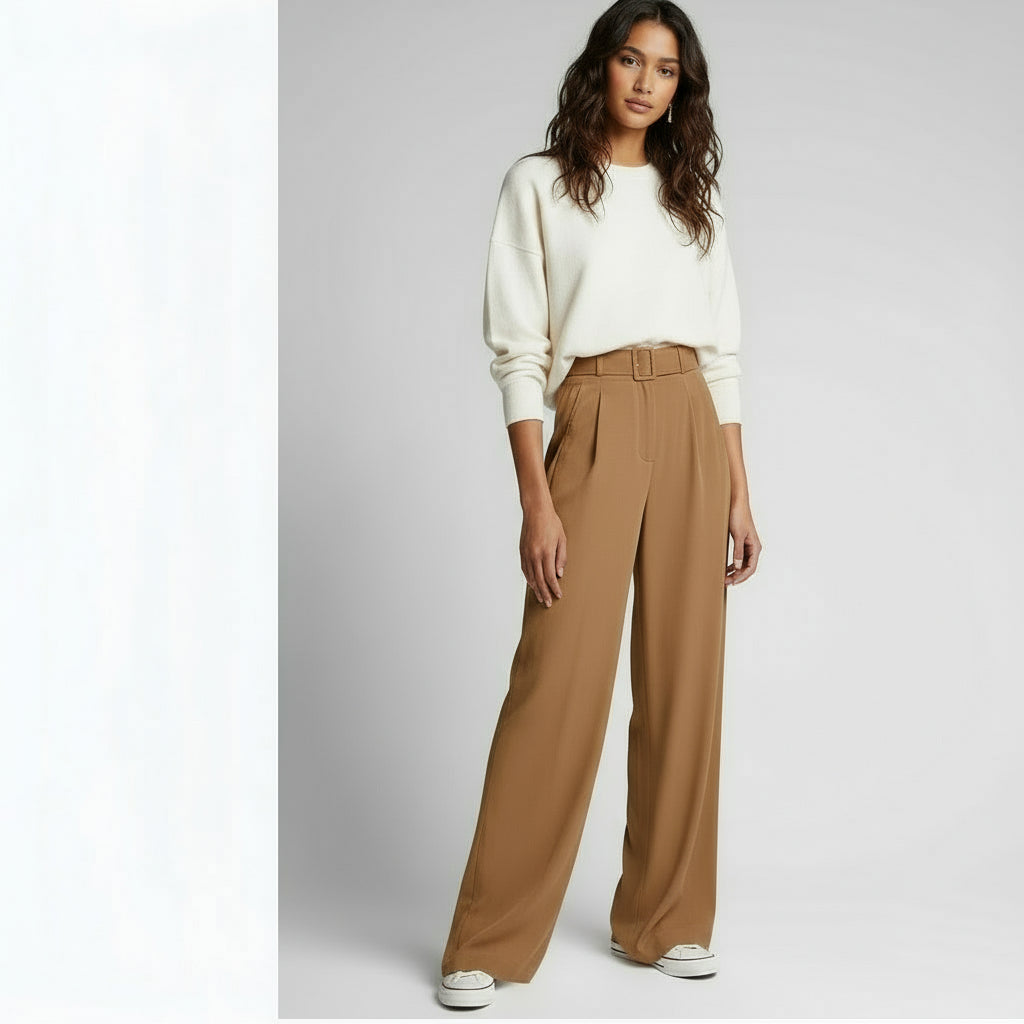 Summer High Waisted Pants with Pockets