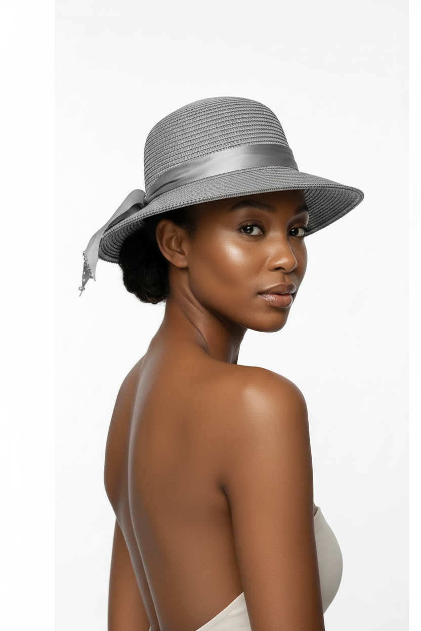 Summer Pearl Decor Ribbon Hat