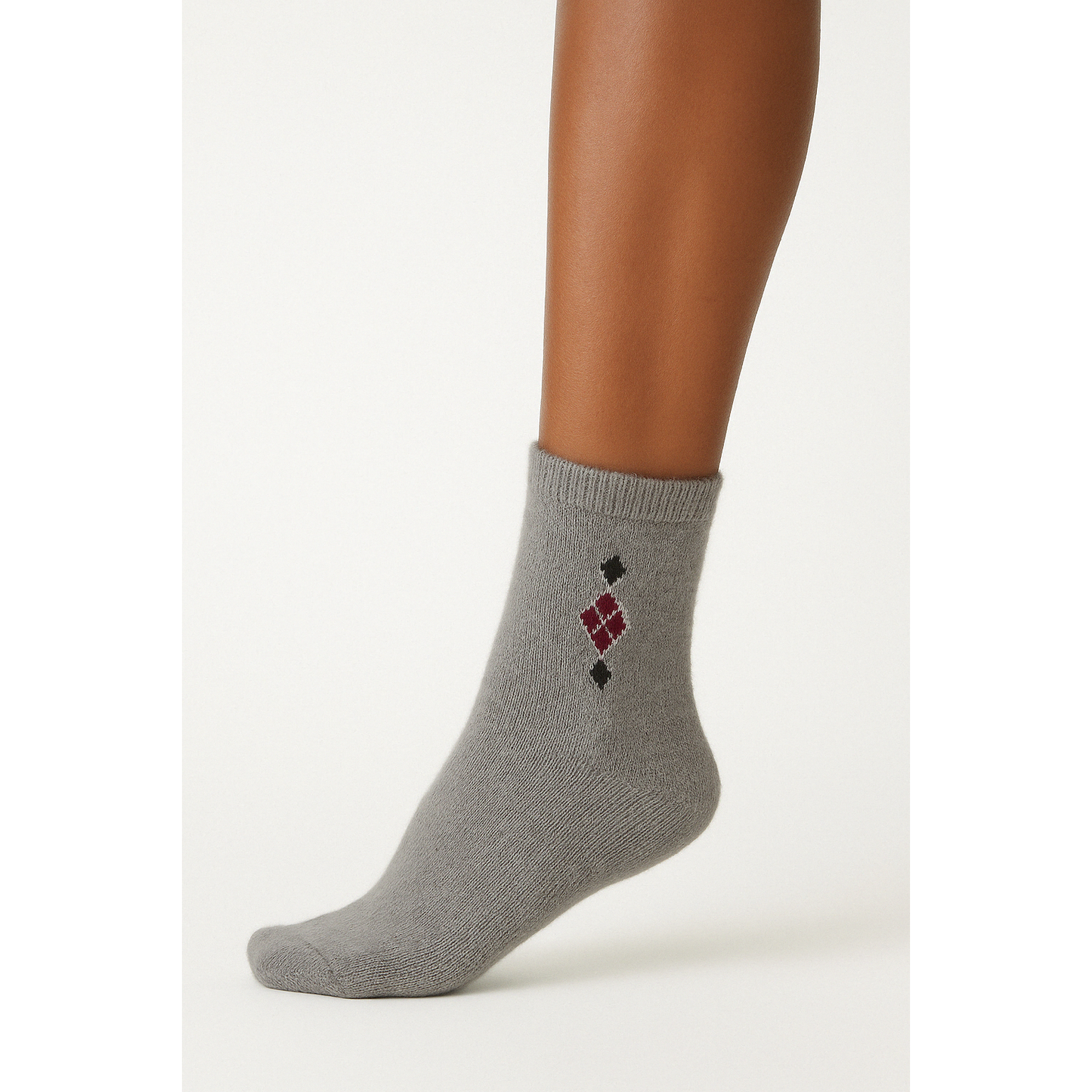 High Socks with Print Warm Soft Wool