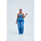 Denim Tube Tops Wide Leg Strapless Pant Sets.