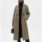 Street Plaid Solid Patchwork Buckle Turndown Collar Outerwear