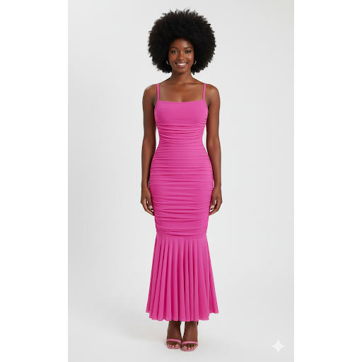 Bodycon Mermaid Ruched Sexy Square Neck Front Split Cocktail Party Gown Dress