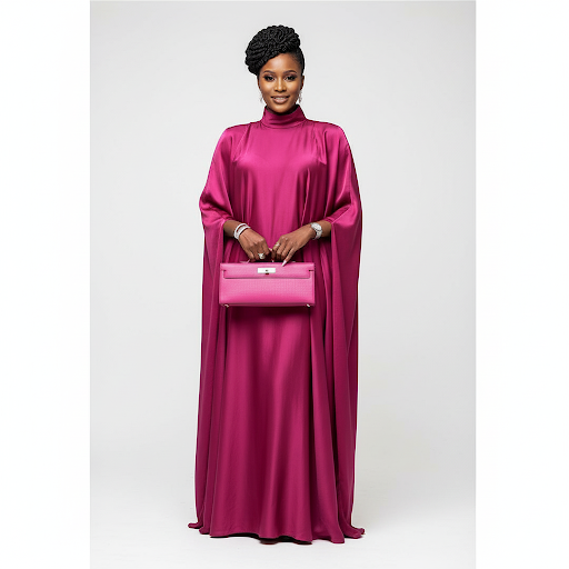Plus Size Plain Ruched Maxi Kaftan Elegant Mock Neck Batwing Sleeve Dress
