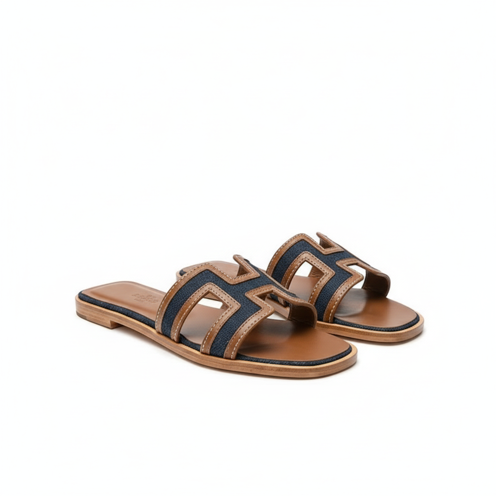 Stitch Detail Cut-out H-bar Flat Shoes