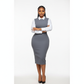 White Collar Shirt Attached Sexy Bodycon Formal Wear Dress