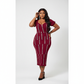 Plus Size Elegant High Elasticity Front And Waist Gather Pleated Dress