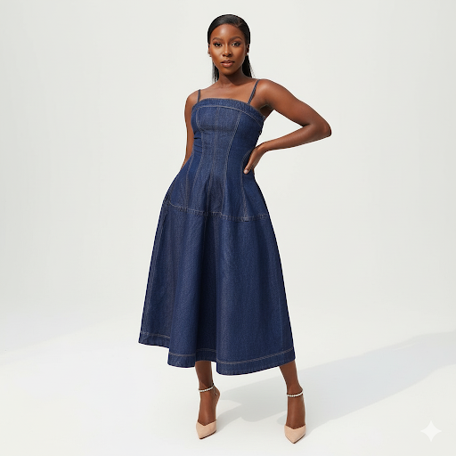 Denim Spaghetti Strap Dress