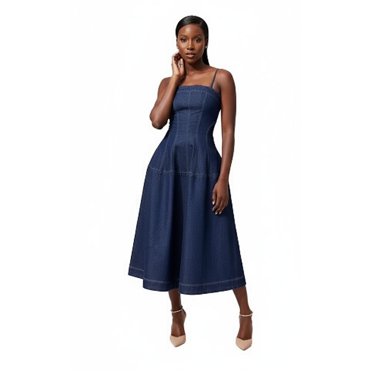 Denim Spaghetti Strap Dress