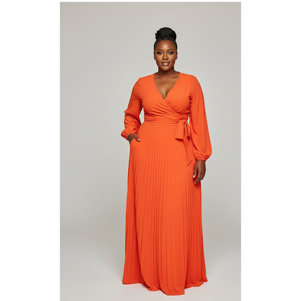 Plus Size Piece Outfits Long Sleeve Crop Top and Long Maxi Skirt