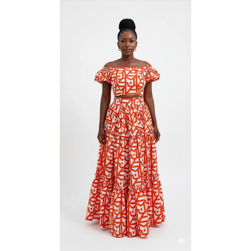 Plus Size Flared Short Sleeve Striped Print 2 Piece Set