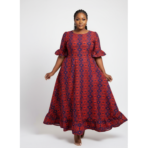 Printed Top and Long Skirt Attire 2 Piece Set