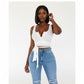 Wrap around V-Neck Crop Top 