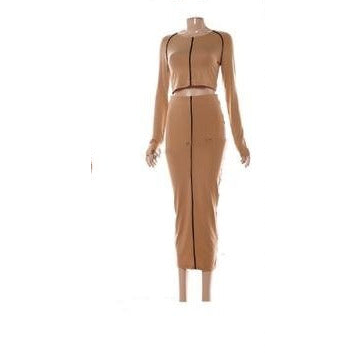 Sosy High Waisted Skirt & Long Sleeve Top Set 