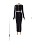 Sosy High Waisted Skirt & Long Sleeve Top Set 