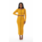 Sosy High Waisted Skirt & Long Sleeve Top Set 