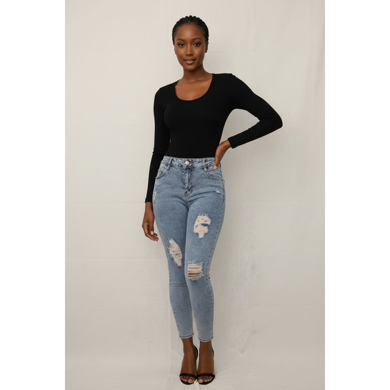 Distressed High Waisted jeans