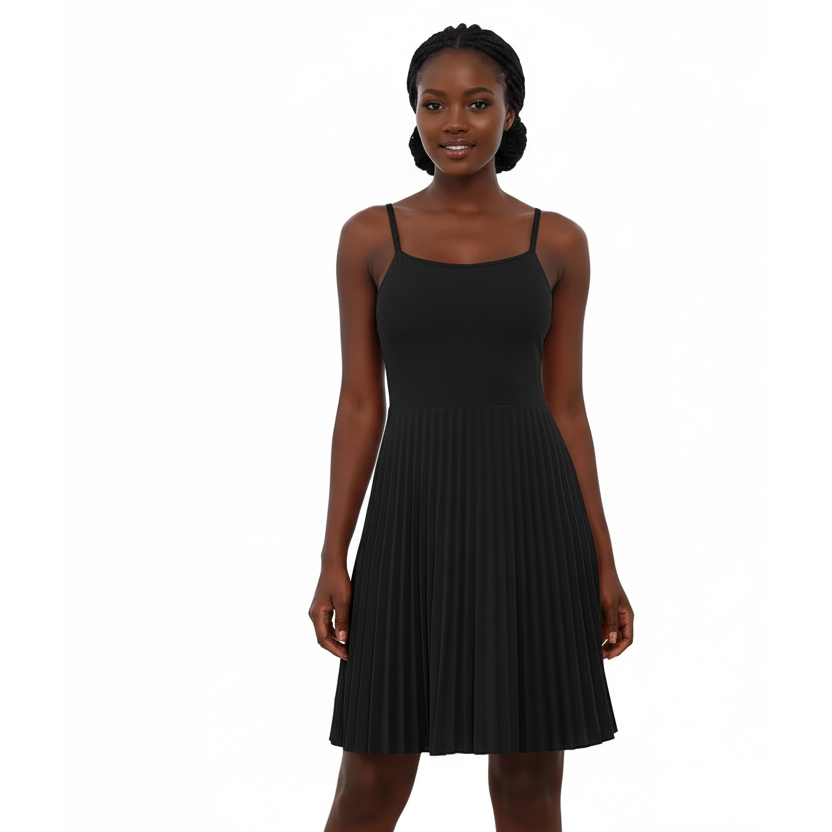 Pleated Midi Dress