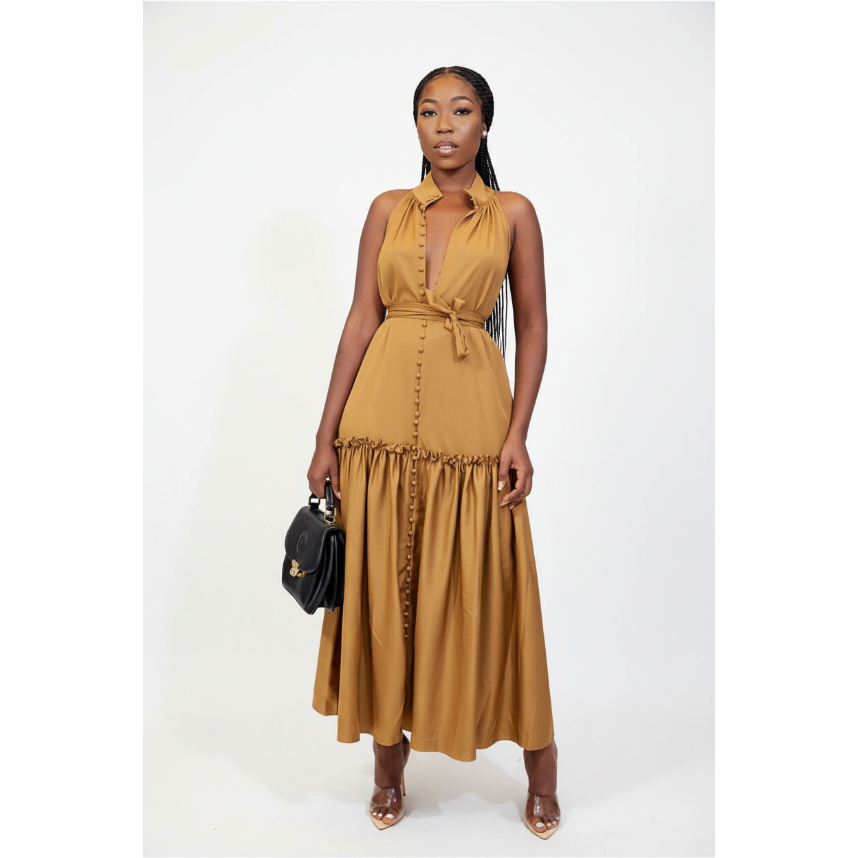 Butoon up Sleeveless Maxi Dress 