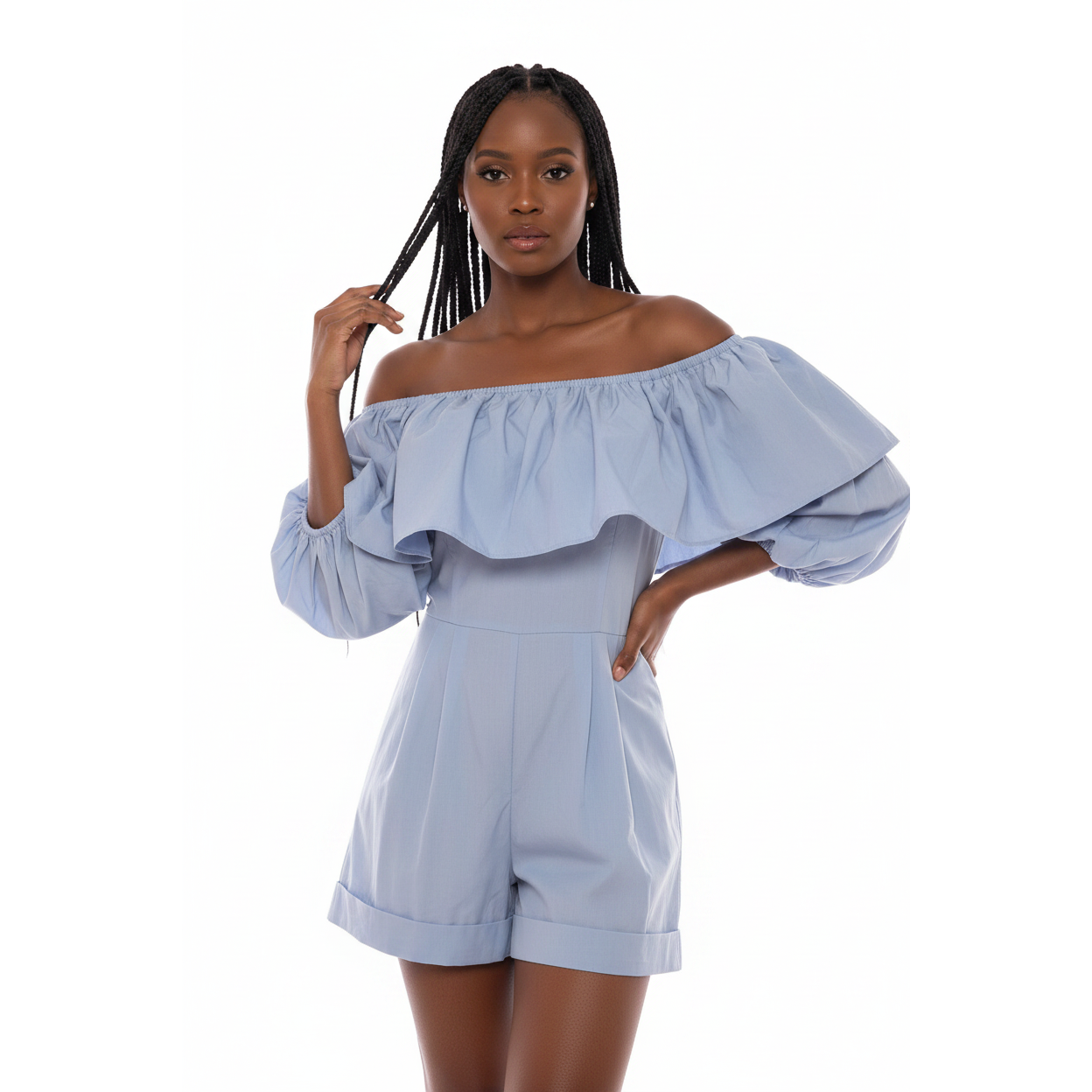 Sexy Ruffles Slash Neck Jumpsuit