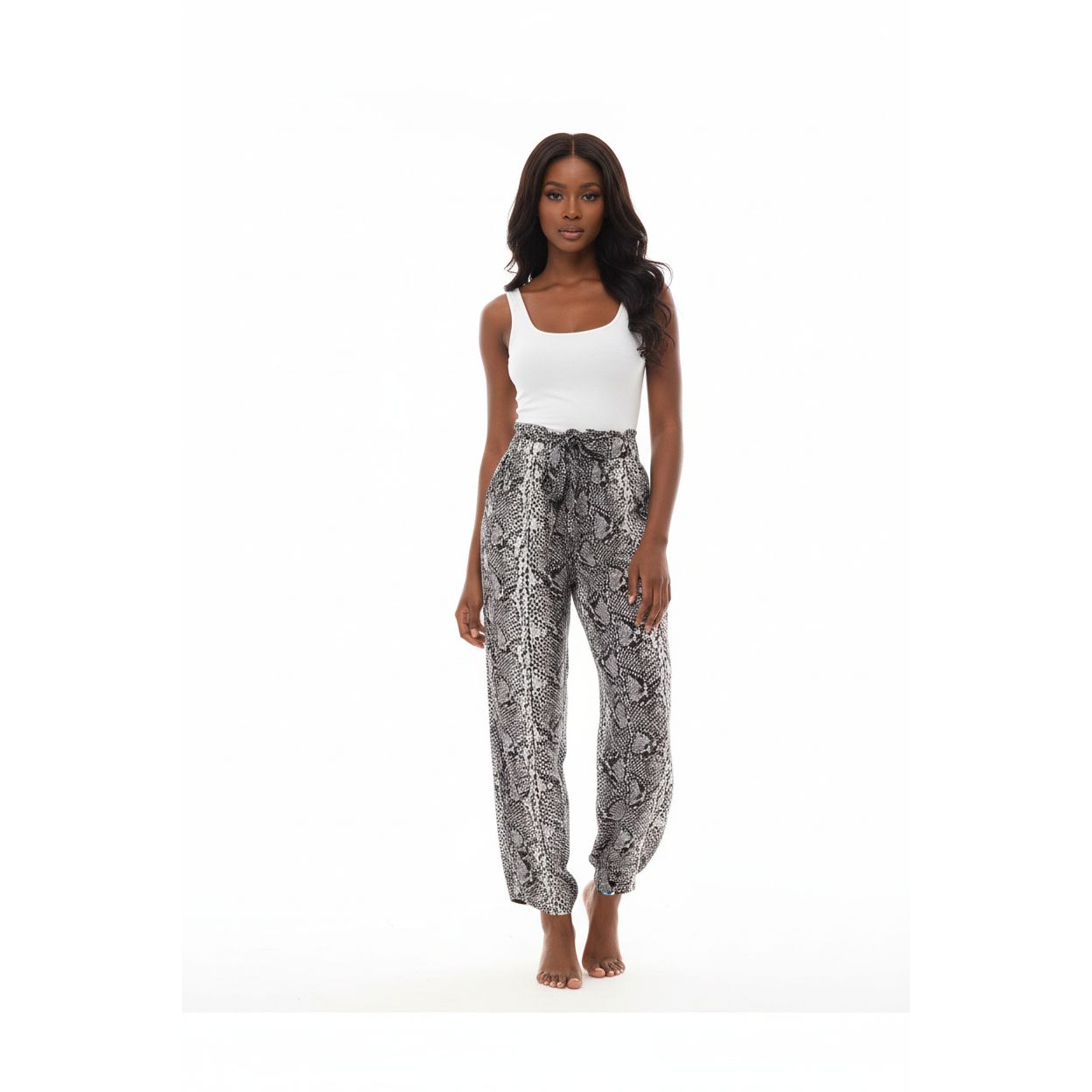 High Waisted snake skin print palaza pants