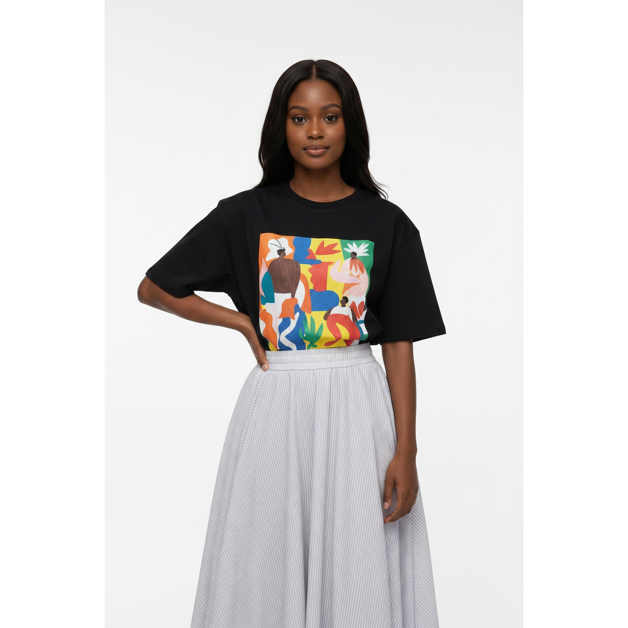 Print Round Neck  T-shirts