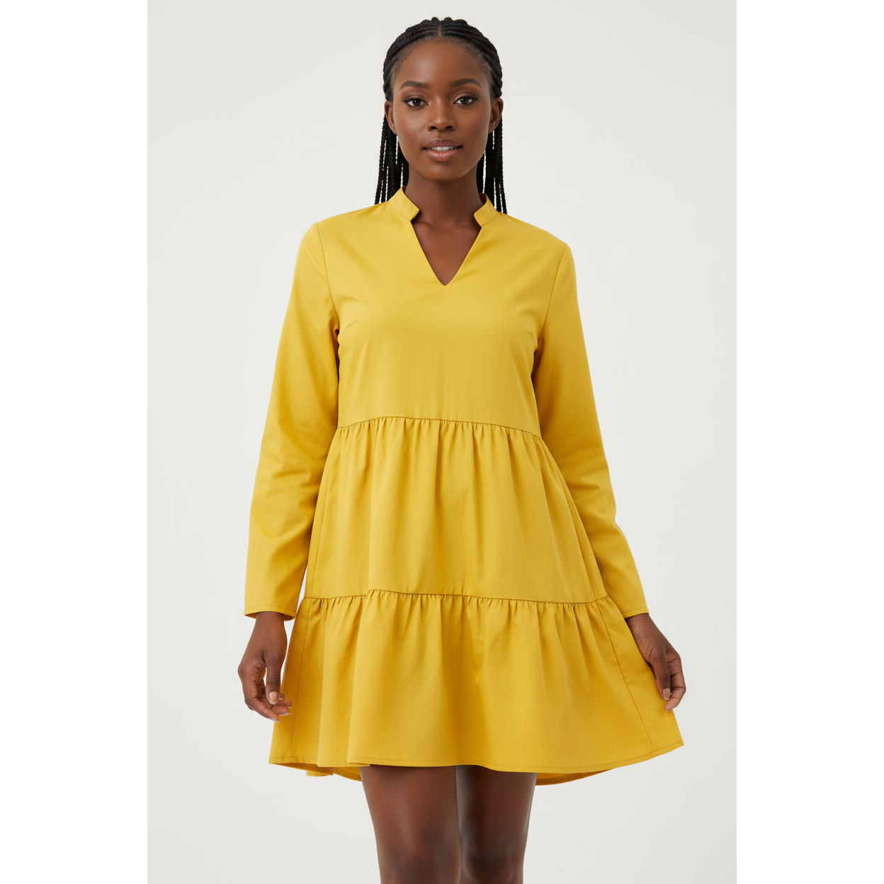 V-Neck Midi Bubble Dress