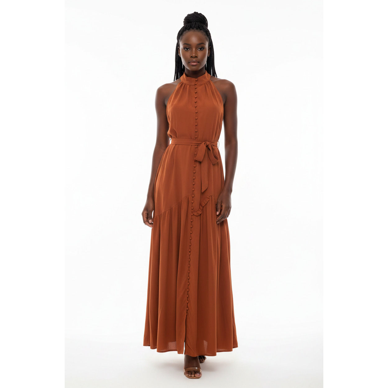 Butoon up Sleeveless Maxi Dress 