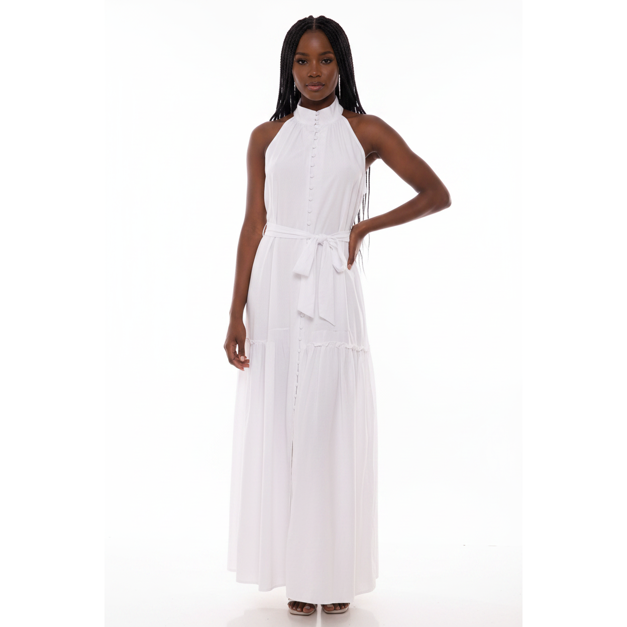 Butoon up Sleeveless Maxi Dress 