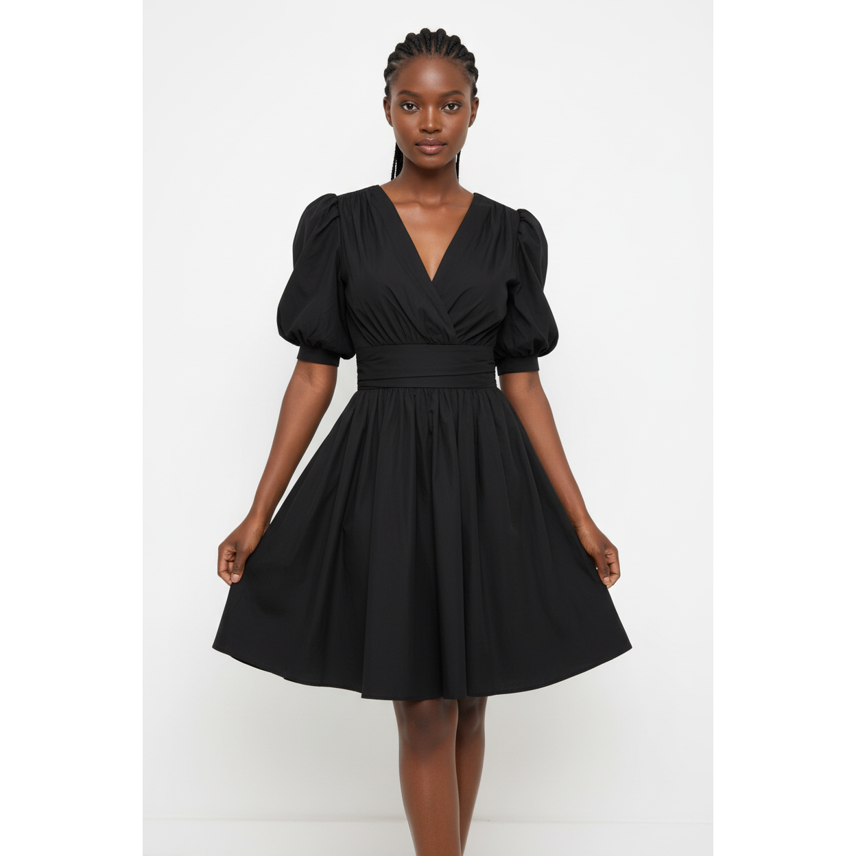Deep V-Neck Mini Dress 