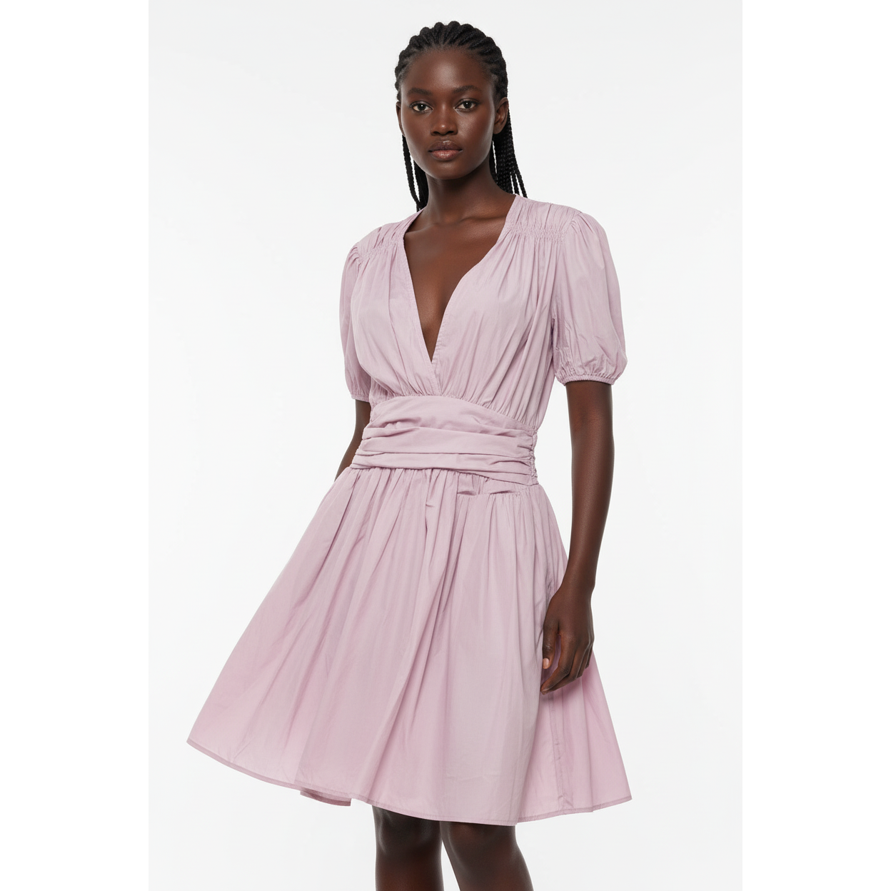Deep V-Neck Mini Dress 