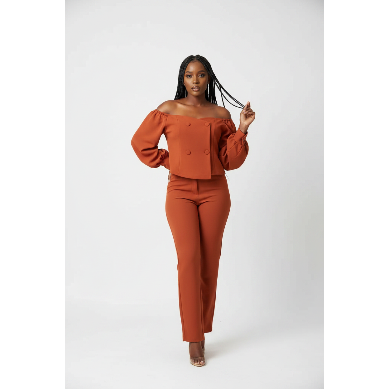 Off Shoulder Formal Suit 