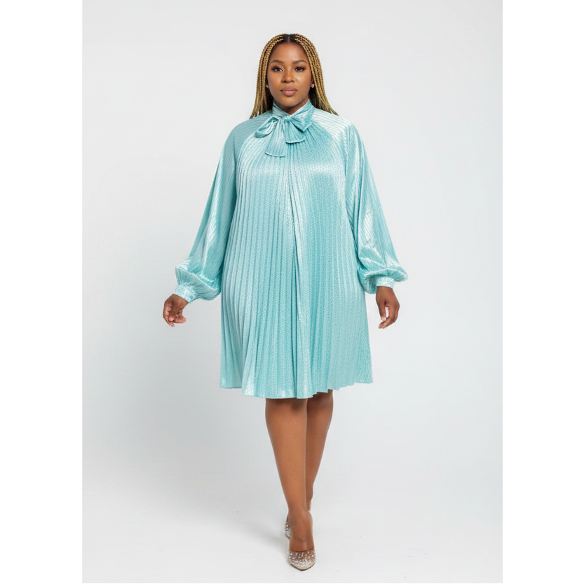 Glitter Long Sleeve Mini Bubble Dress 