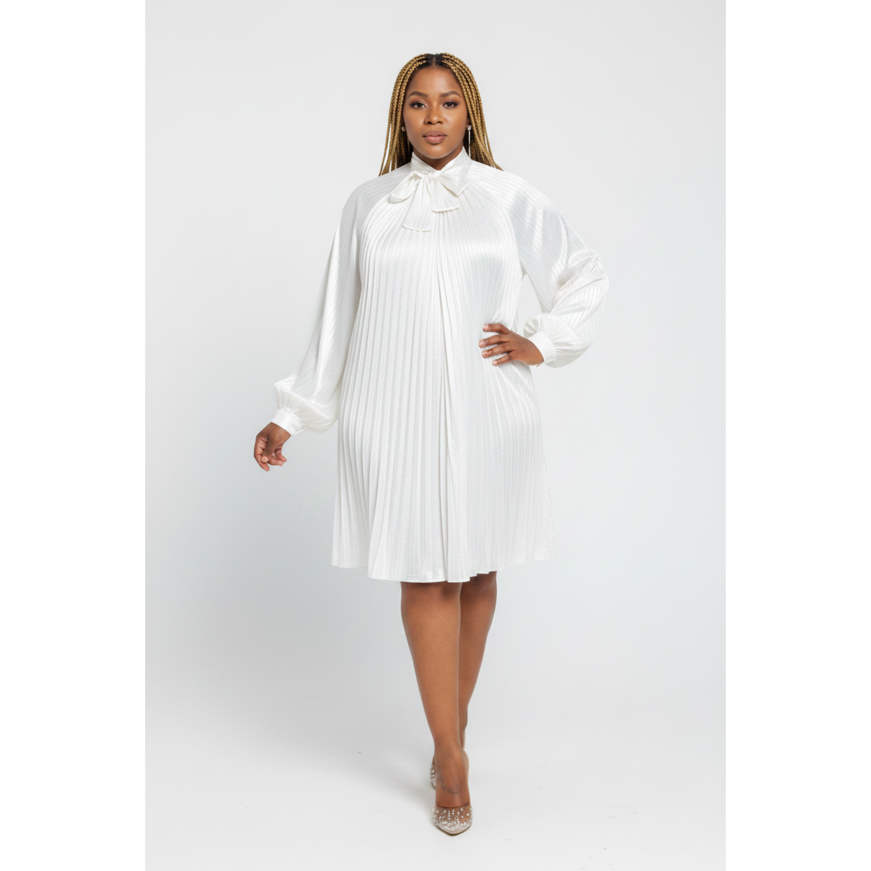 Glitter Long Sleeve Mini Bubble Dress 