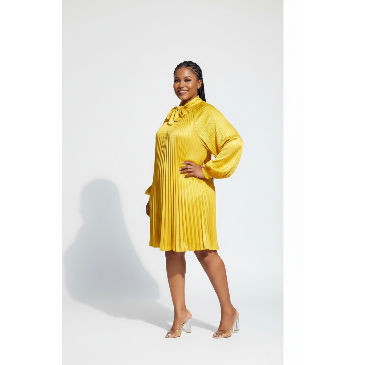 Glitter Long Sleeve Mini Bubble Dress 