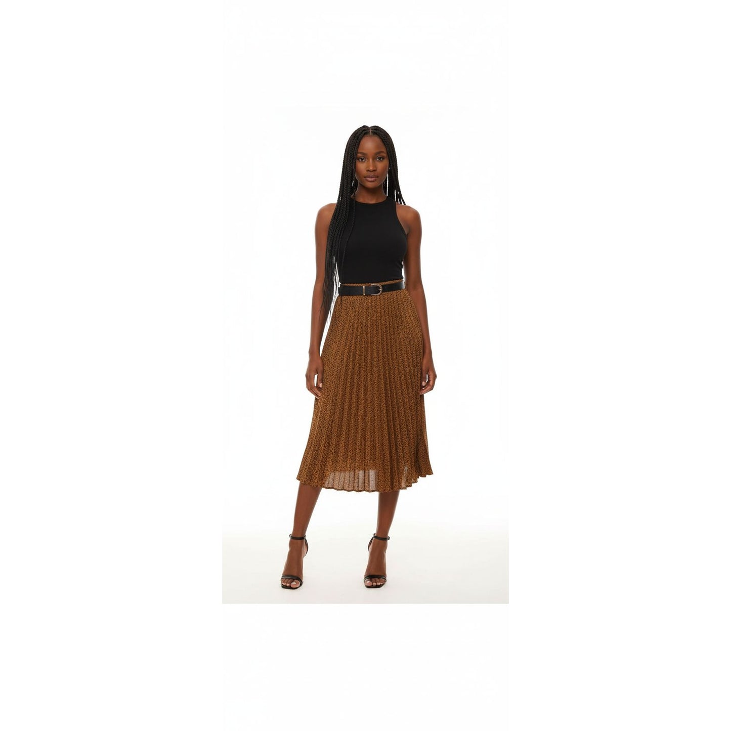 Printed Vintage Pleated Skirt
