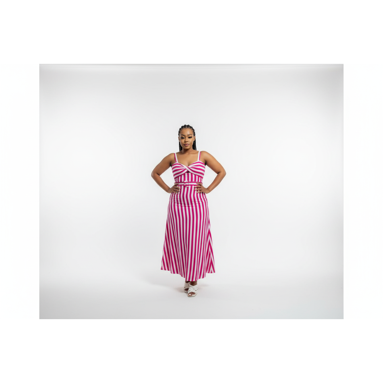 Striped sleeveless Maxi Dress 