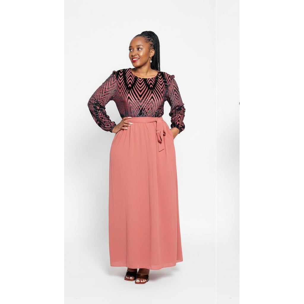 Long Sleeve Fashion Maxi Dress