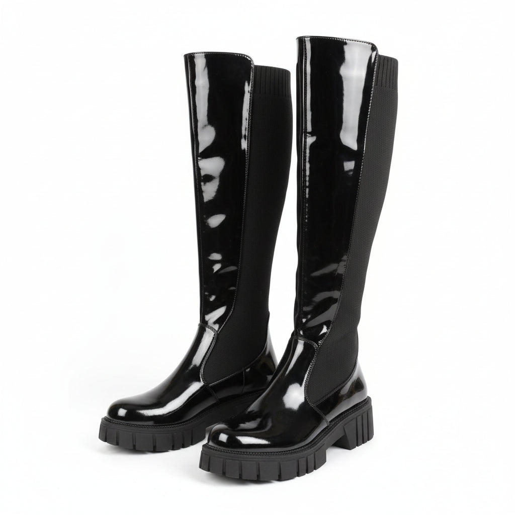 Chunk Heel Platform Boots