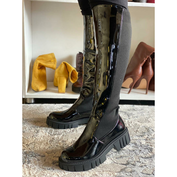 Chunk Heel Platform Boots