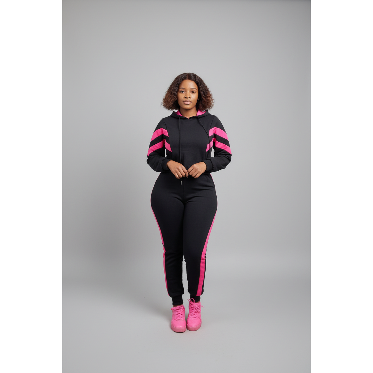 Long Sleeve Hooded Top and Pants Twin Set
