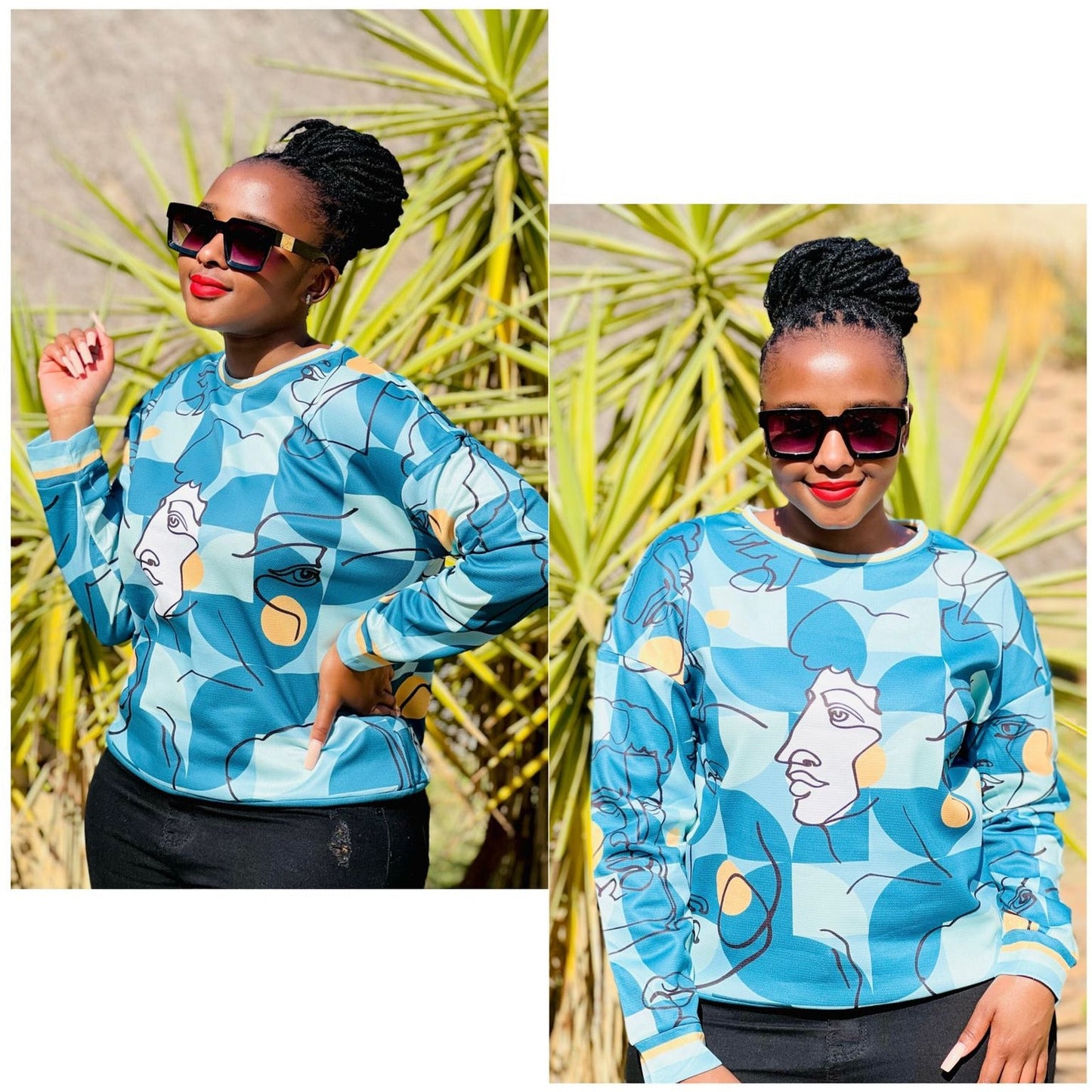 Cartoon Print Longsleeve Sweater Top